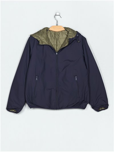 Reversible ultra light down puffer jacket navy (M-L-XL-XXL)