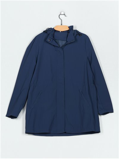 Oversized parka with hood navy (40-48)