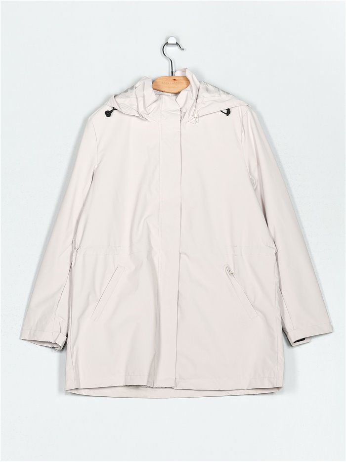 Oversized parka with hood beige (40-48)