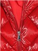 Patent finish anorak with hood red (S-M-L-XL)