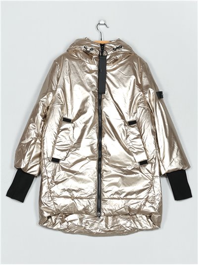 Metallic thread oversized anorak light-champagne (S-M-L-XL)