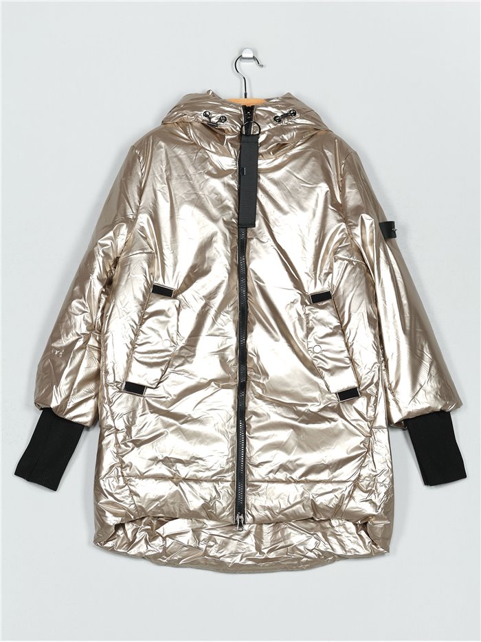 Anorak amplio metalizado water repellent light-champagne (S-M-L-XL)