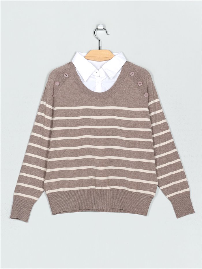 Contrast striped sweater (M/L-XL/XXL)