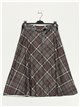 Printed skirt with belt negro-marron