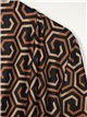 Printed flowing blazer camel