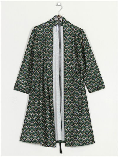 Printed flowing blazer verde-abeto