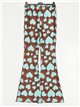 Printed flowing flare trousers corazones-marrones