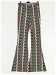 Printed flowing flare trousers multi-verde