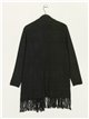 Fringed long knit cardigan negro