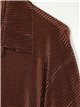 Metallic thread pleated shirt marron