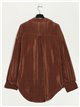 Metallic thread pleated shirt marron