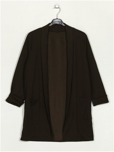 Long blazer marron