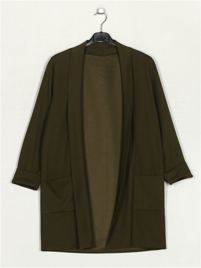 Long blazer verde-militar