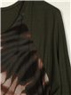 Pleated printed dress verde-militar