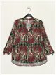 Printed blouse with bows verde-botella