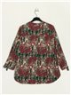 Printed blouse with bows verde-botella