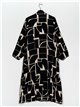 Printed shirt dress negro