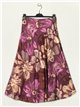 Satin floral skirt malva