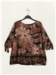 Satin floral blouse negro