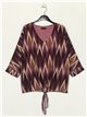 Blusa amplia zig-zag gasa malva