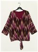 Blusa amplia zig-zag gasa purpura