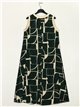 Printed dress verde-botella