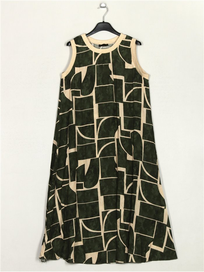 Printed dress verde-militar