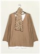 Jersey talla grande pañuelo + top camel