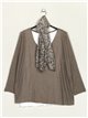 Jersey talla grande pañuelo + top taupe