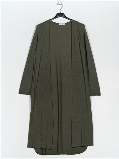 Maxi knit cardigan verde-militar