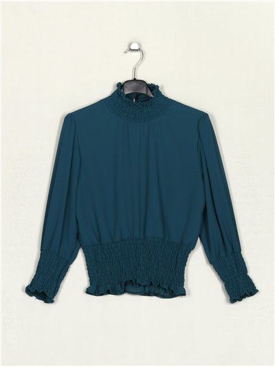 Gathered blouse teal