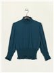 Blusa frunces gasa teal