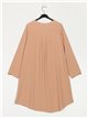 Vestido liso botones camel