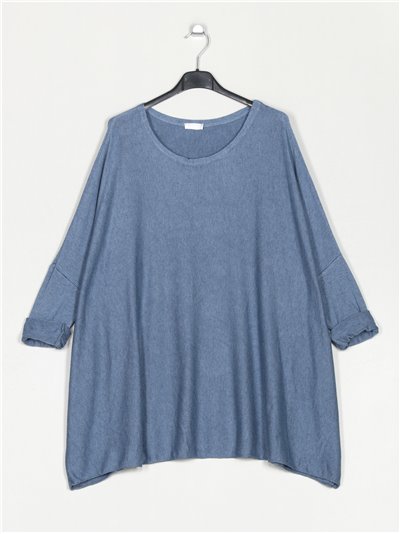 Plus size soft sweater azul-vaquero