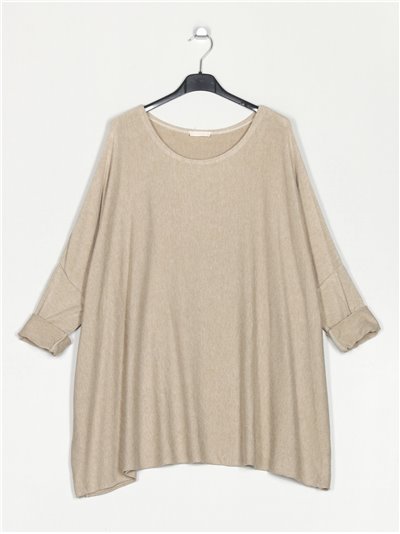 Plus size soft sweater camel