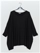 Plus size soft sweater negro