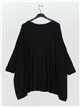 Plus size soft sweater negro