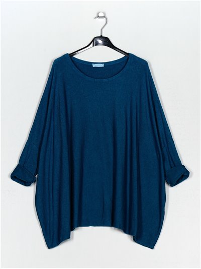 Plus size soft sweater teal