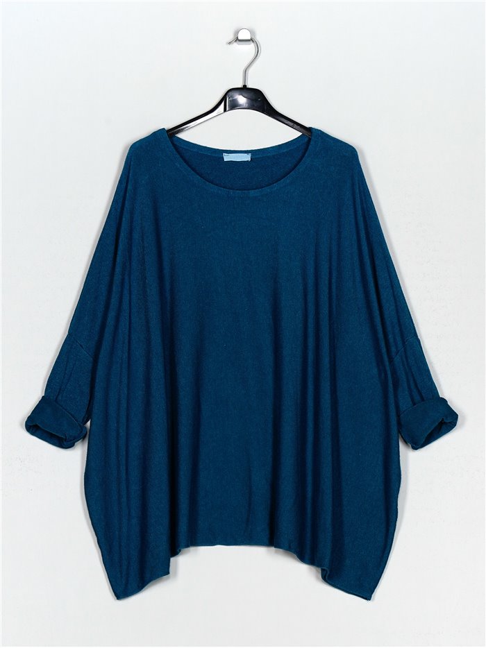 Plus size soft sweater teal