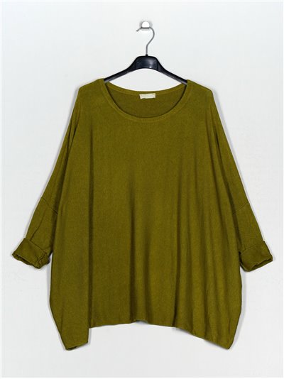 Plus size soft sweater verde-pistacho