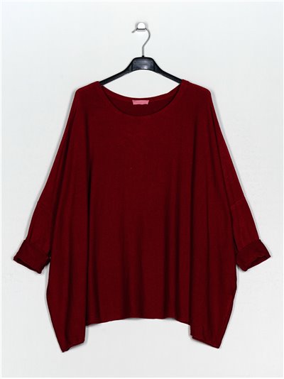 Plus size soft sweater vino