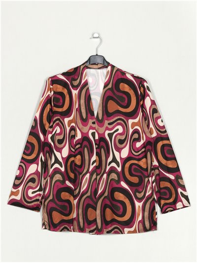 Plus size printed blouse buganvilla