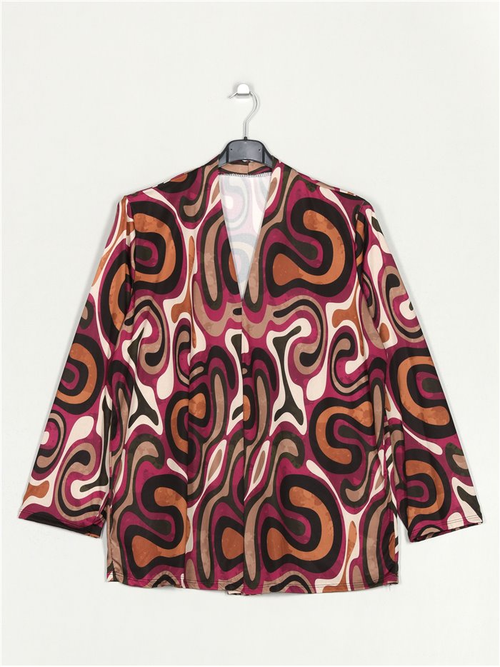 Plus size printed blouse buganvilla