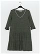 Metallic thread knit dress verde-militar