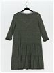 Metallic thread knit dress verde-militar