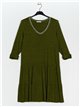 Metallic thread knit dress verde-pistacho