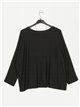 Oversized soft knit sweater negro