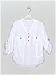 Blusa cuello pico blanco