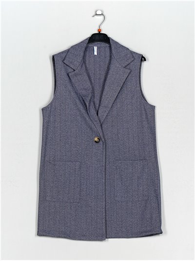 Herringbone waistcoat azul