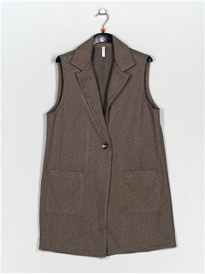 Herringbone waistcoat camel